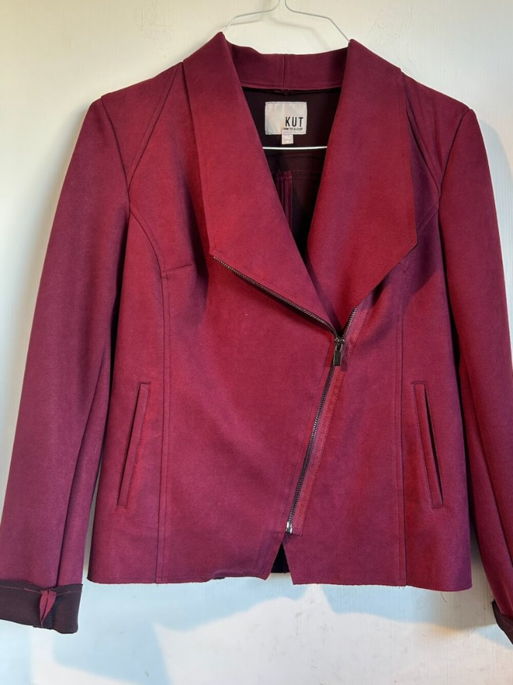 KUT - Burgundy Faux Suede Jacket